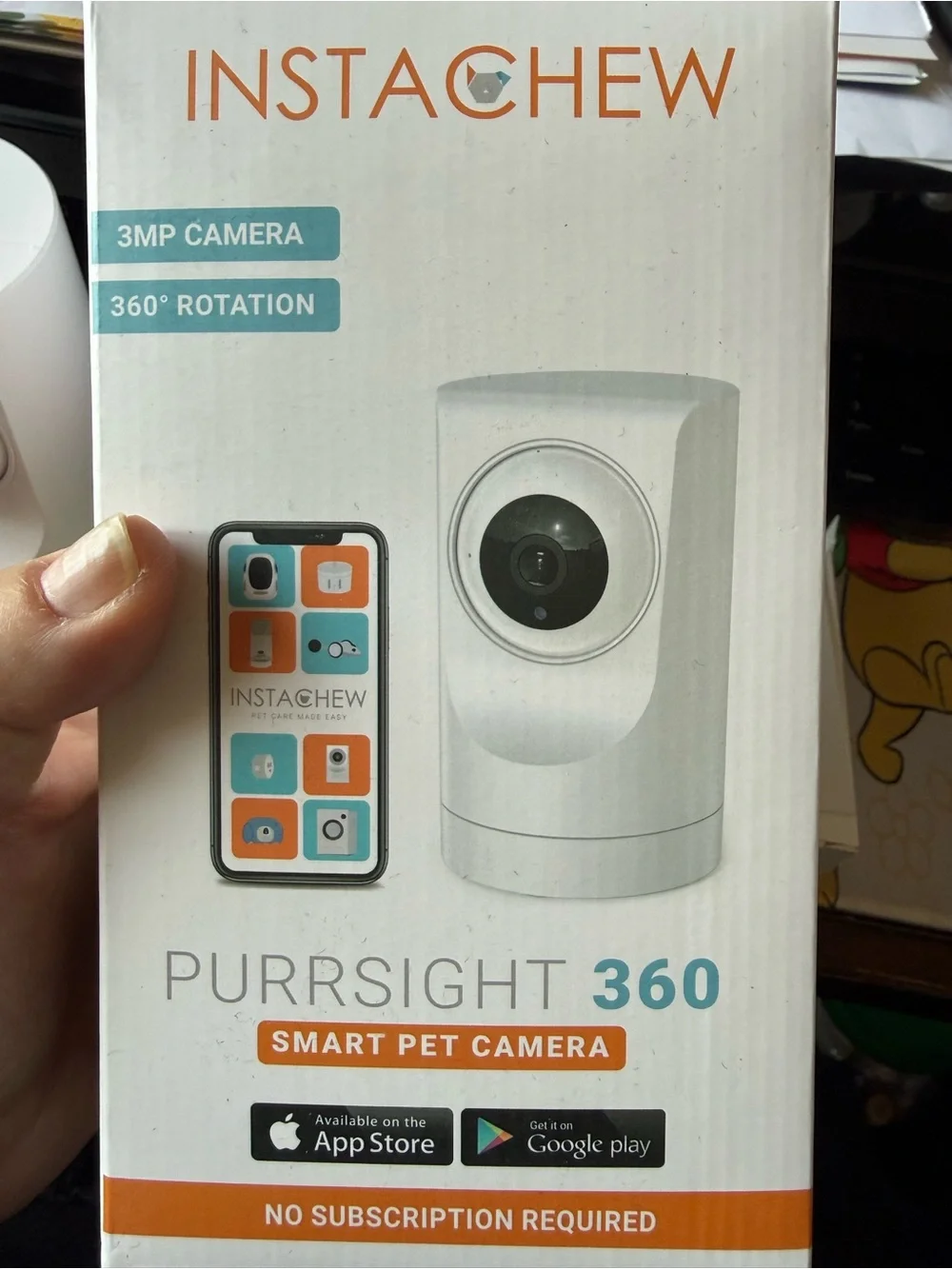 Instachew Purrsight 360° Smart Pet Camera, 1080P HD, Wireless, 2-Way Audio